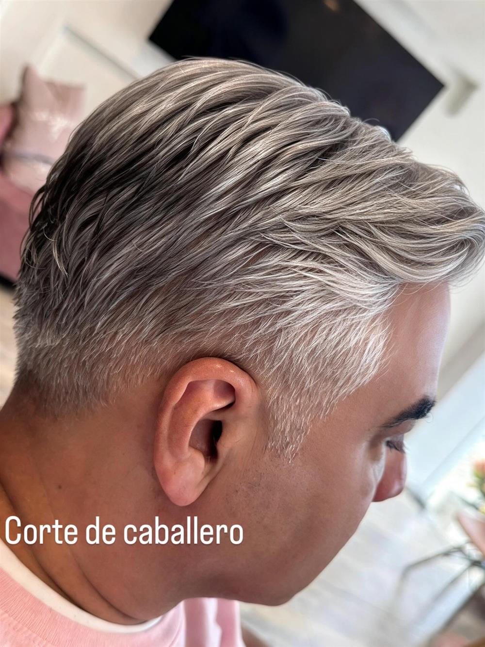 Corte de caballero con degradado y canas